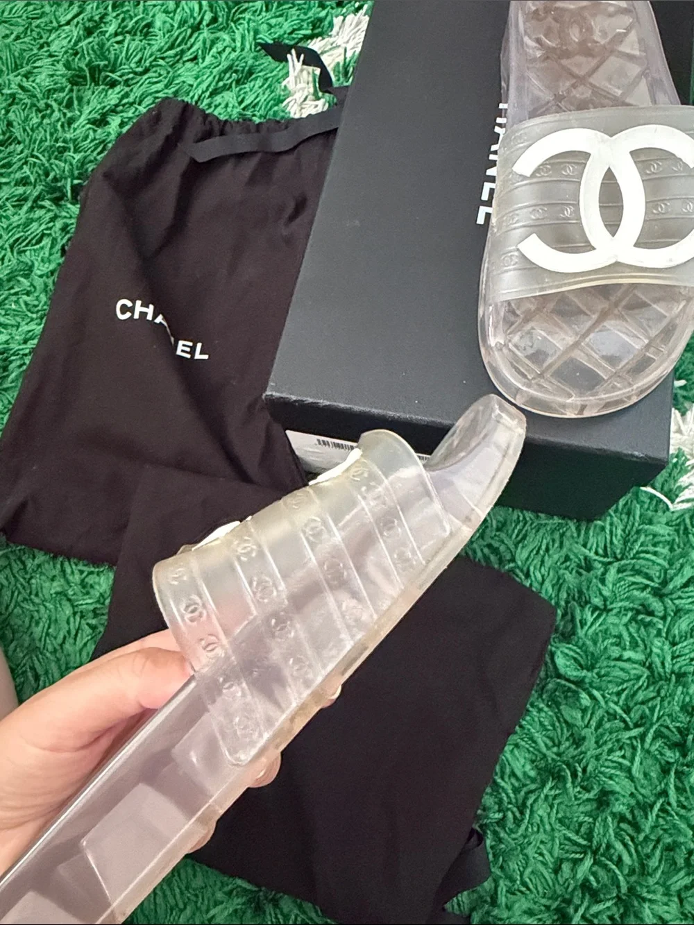 Chanel clear PVC pool lounge slides for women size EU 40 US 10